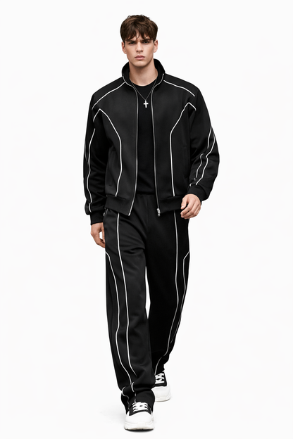 Men’s Contrast Line Tracksuit Set – Urban Performance Edition