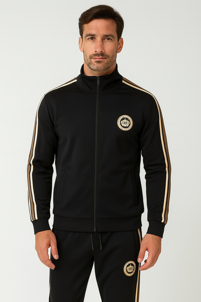 Men's Sports Embroidery Stitching Two-piece Set