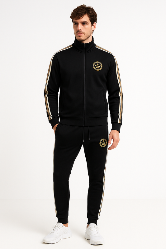 Men's Sports Embroidery Stitching Two-piece Set