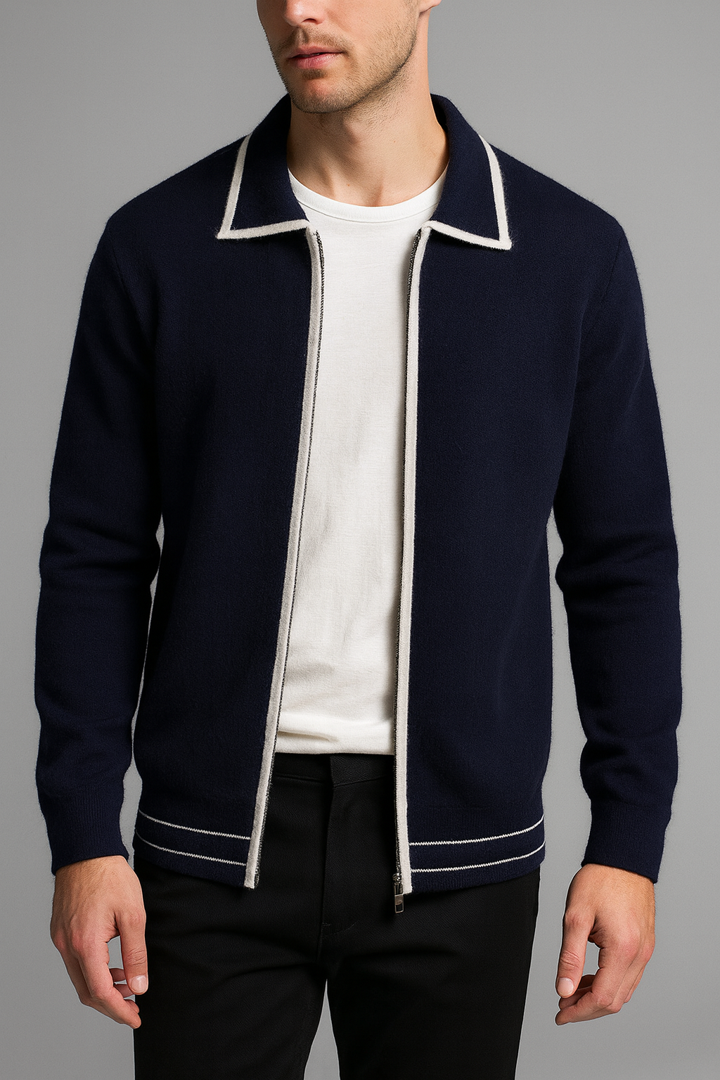 Woolen Open-Front Cardigan