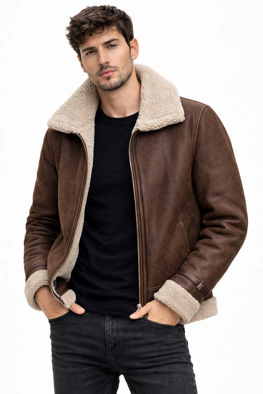 Men's Lamb Wool Coat Winter Clothing