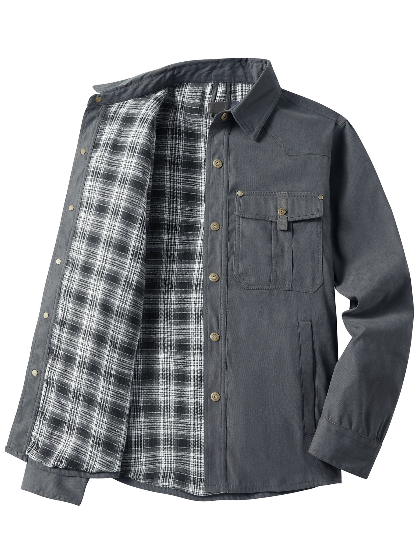 Plaid Flannel Shirt Jacket