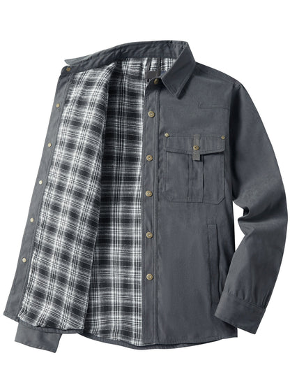 Plaid Flannel Shirt Jacket