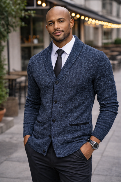 Fleece-Lined Knit Cardigan