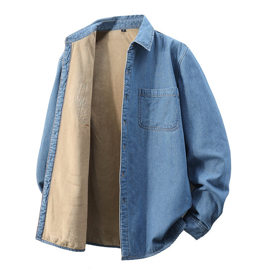 Men's Long-sleeved Coat Denim Shirt