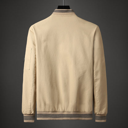 Men's Baseball Collar Casual Jacket Spring And Autumn Coat Men