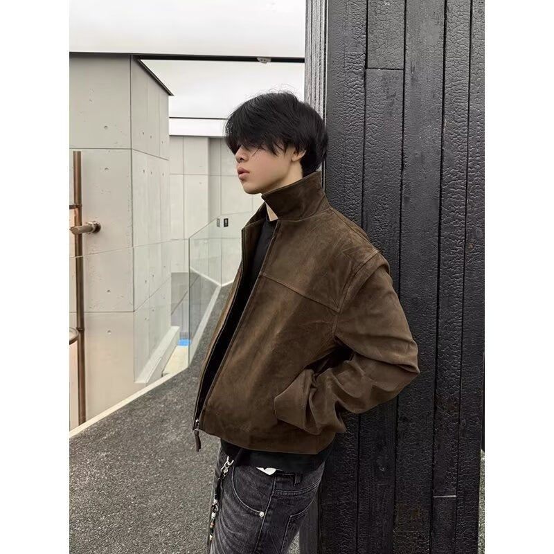 Loose American Retro Lapels Jacket For Men