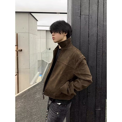 Loose American Retro Lapels Jacket For Men