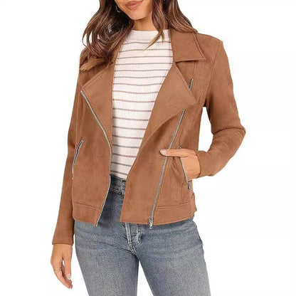 Suede-Touch Biker Jacket