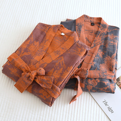 Heritage Print Cotton Kimono Robe – Couples Edition