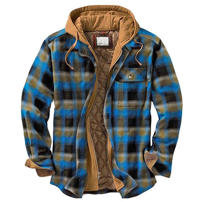 ThermalShield Quilted Fleece-Lined Plaid Hooded Jacket