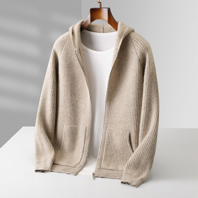Ribbed Zip Hoodie Cardigan