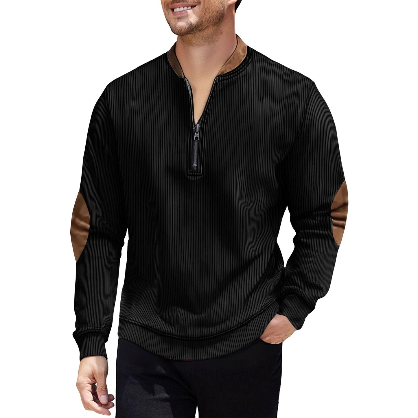 Men's Casual Jacket Pullover Zip-up Shirt
