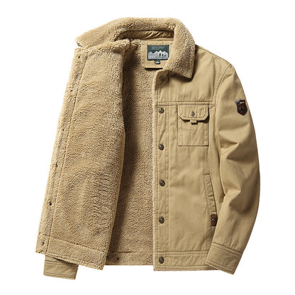 Fleece-Lined Polo Collar Jacket