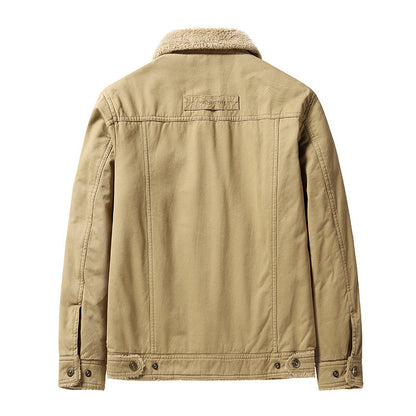 Fleece-Lined Polo Collar Jacket