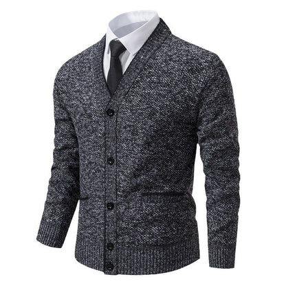 Fleece-Lined Knit Cardigan