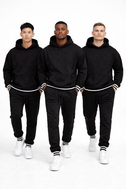Men’s Essential Black Hoodie & Jogger Set – Everyday Street Fit