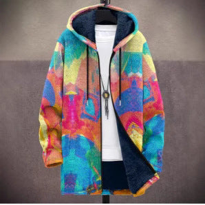 Graphic Print Hooded Jacket