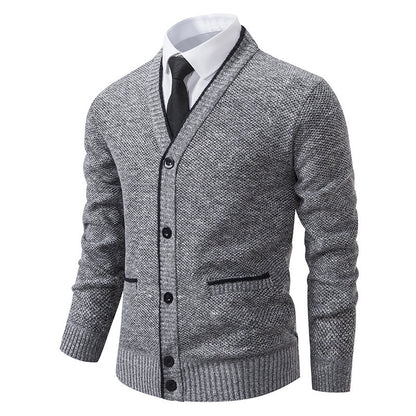 Fleece-Lined Knit Cardigan
