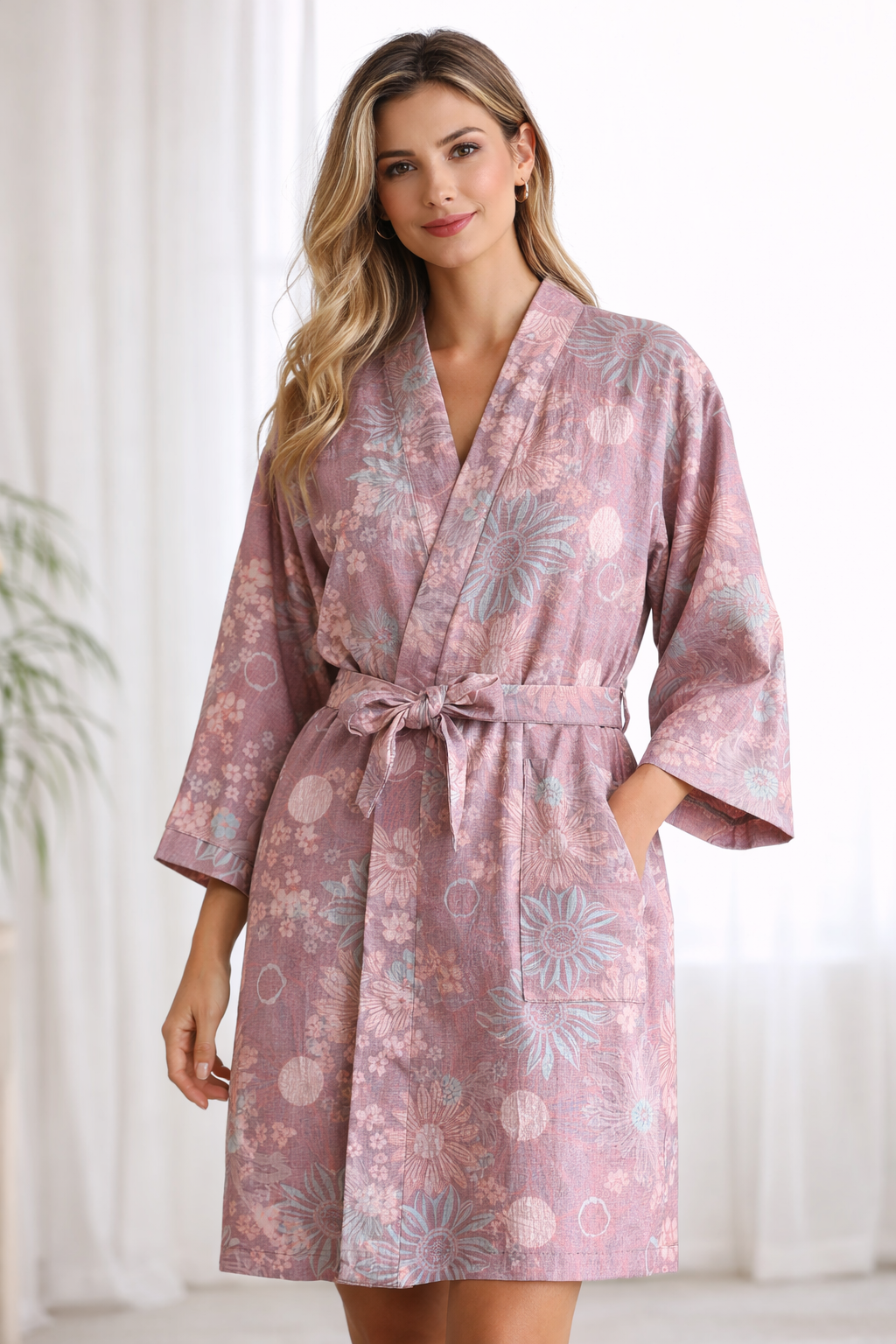 Heritage Print Cotton Kimono Robe – Couples Edition