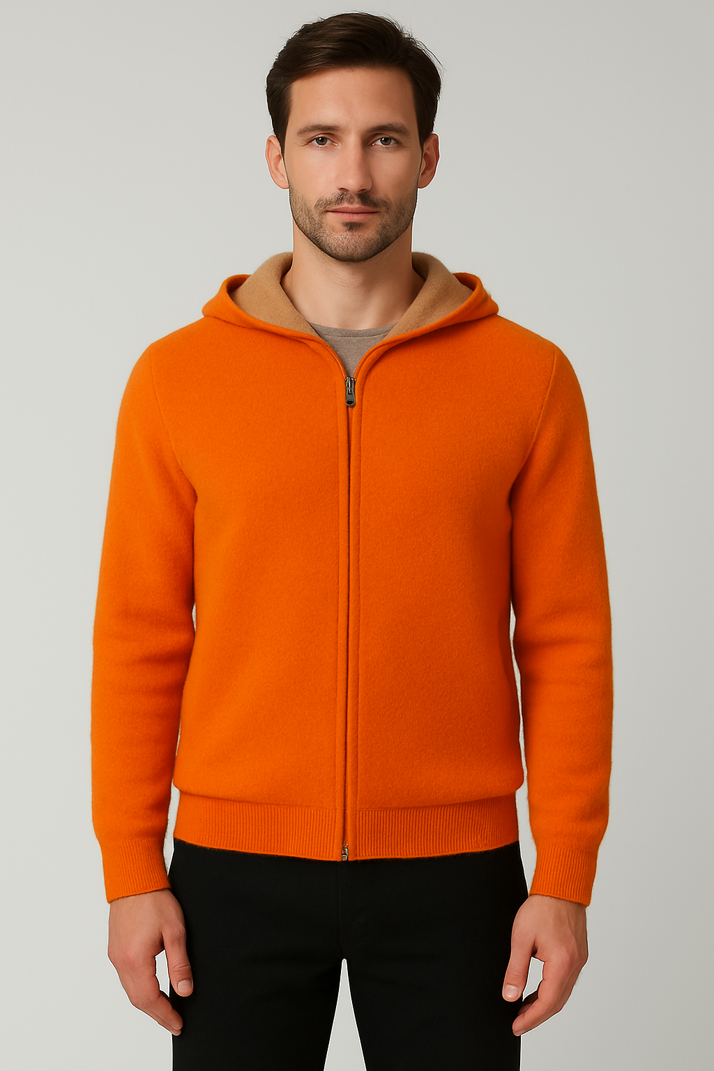 Ribbed Zip Hoodie Cardigan