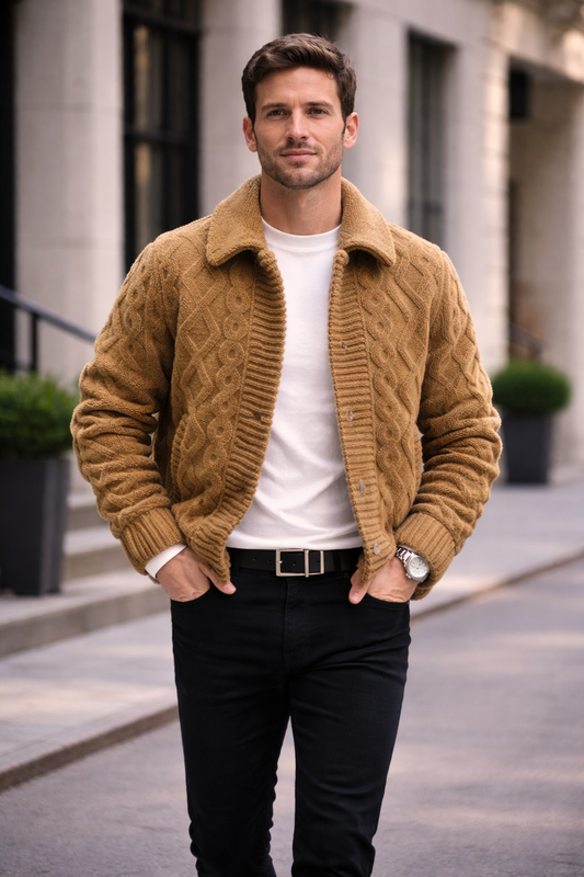 Knitted Fleece-Lined Men’s Jacket