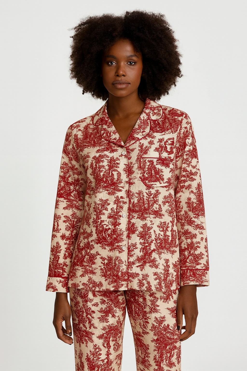 Female Long Sleeve Satin Pajama Set
