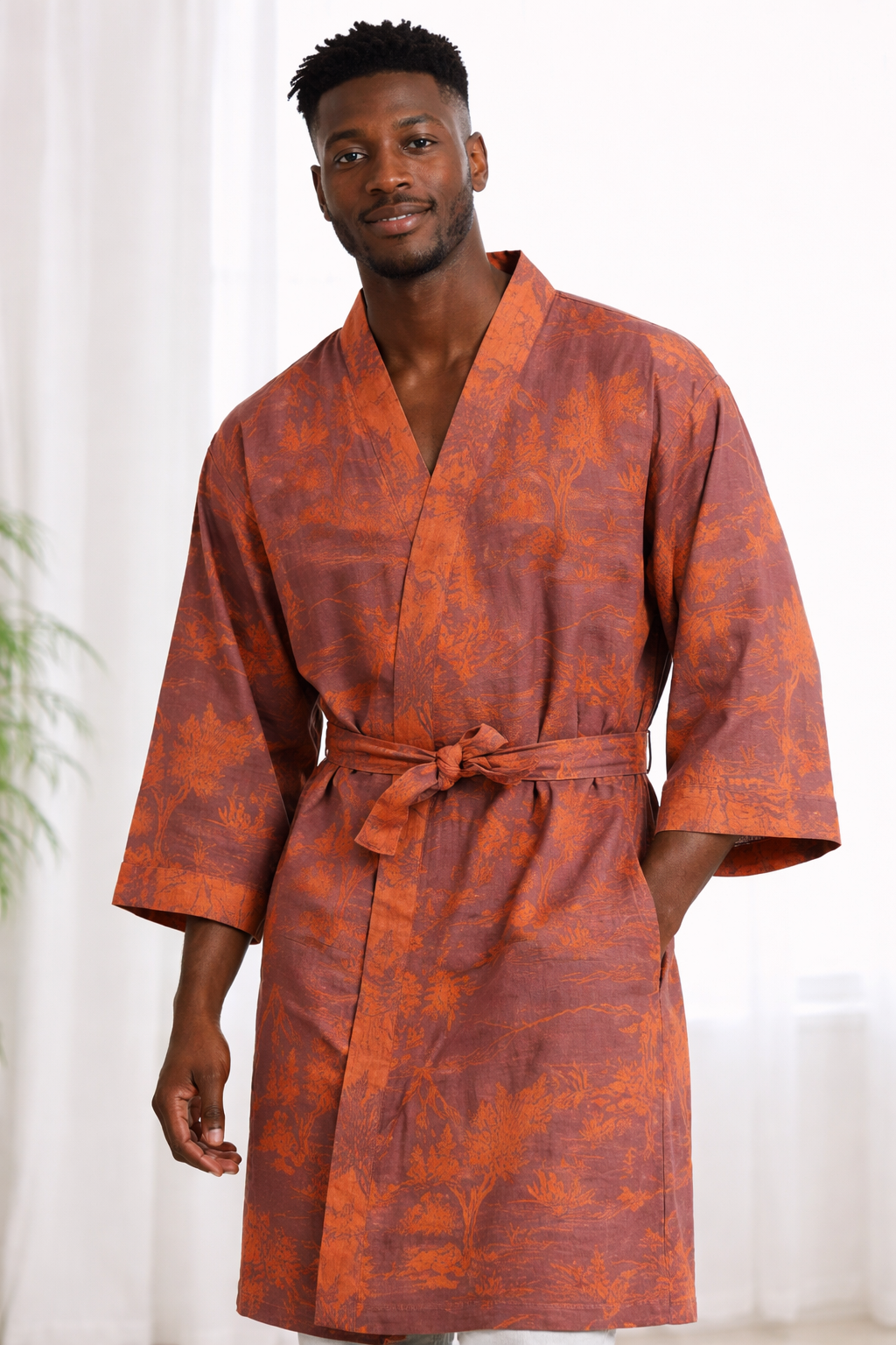 Heritage Print Cotton Kimono Robe – Couples Edition