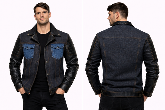 Men's Denim Jacket - Patchwork Trendy Style, Autumn Outerwear