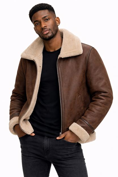 Men's Lamb Wool Coat Winter Clothing