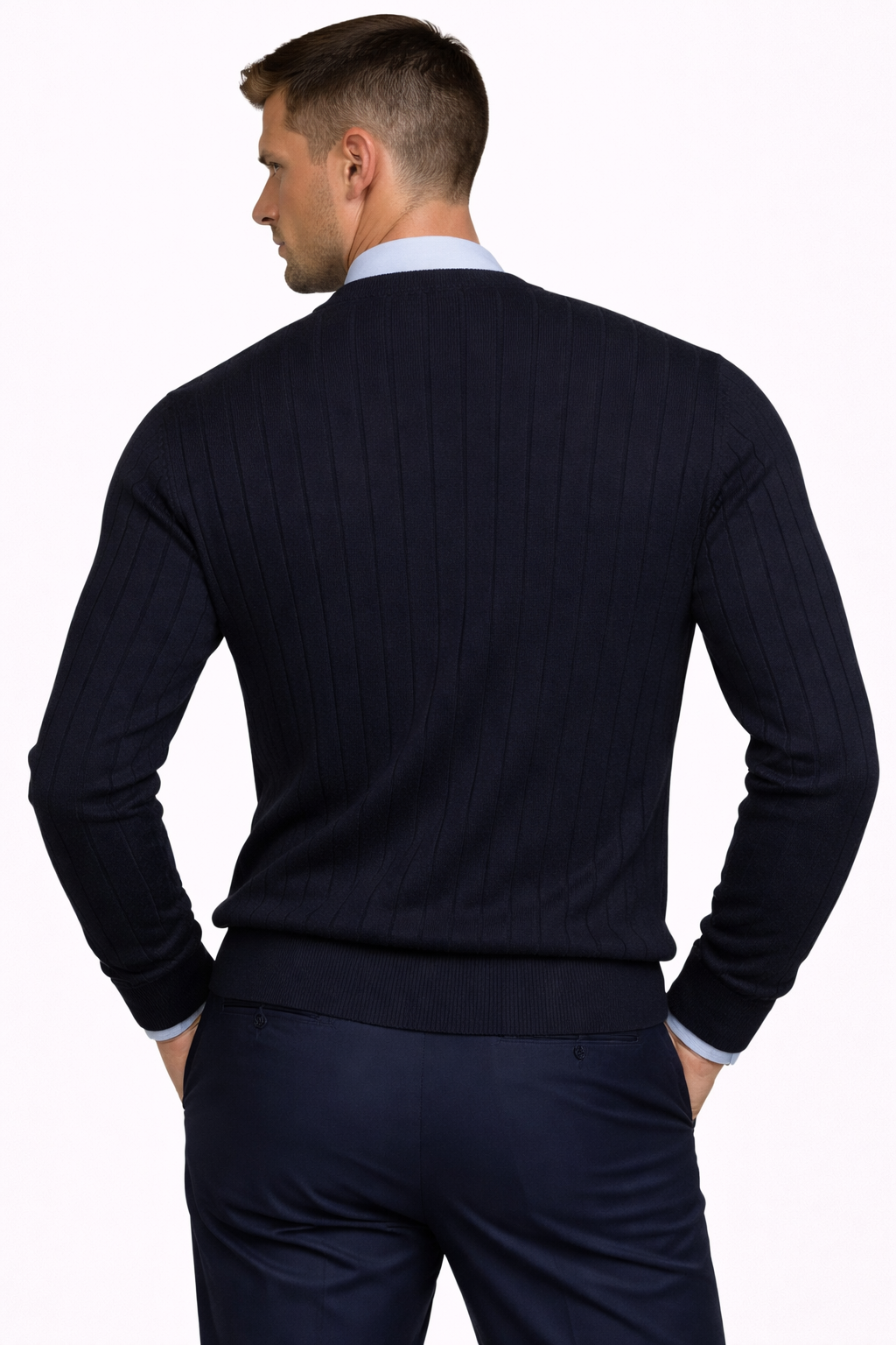 Ribbed Signature Cardigan - Black