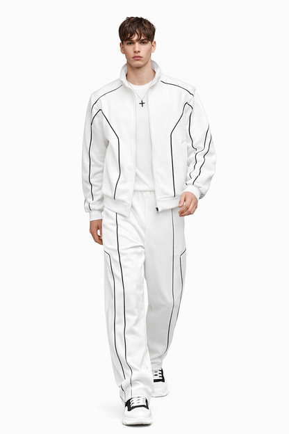 Men’s Contrast Line Tracksuit Set – Urban Performance Edition